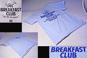 BREAKFAST CLUB ★ ブレックファーストクラブ ★ Tシャツ ★ Mサイズ ★ ライトブルー ★ バックプリント ★ BC ★ 水色 ★ 中古品 ★