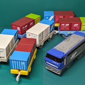 【プラレール】EF200電気機関車+コキ6両、貨物列車7両セット【匿名配送☆★】