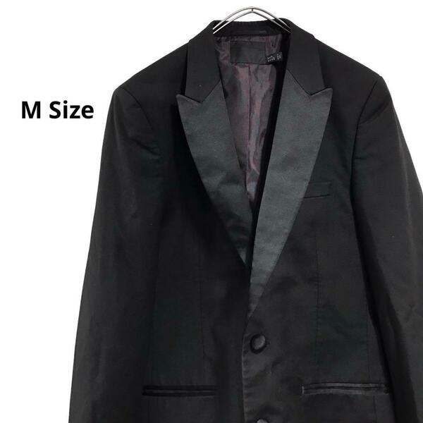スーツジャケット/結婚式　パーティ　黒　メンズM b33