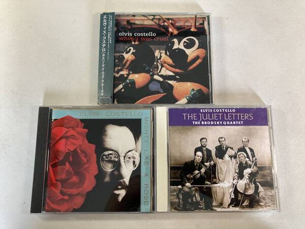 W8616 エルヴィス・コステロ 国内盤 3枚セット|Elvis Costello Mighty Like a Rose The Juliet Letters When I Was Cruel