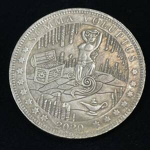 古銭 硬貨 アメリカ ホーボーニッケルコイン 2020年 魔法のランプ 魔神 財宝 ドクロ コイン 