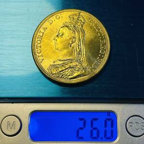 古銭 イギリス ヴィクトリア女王 1887年 聖ジョージ 竜殺し ナイト ドラゴン コイン 金貨 硬貨の画像5