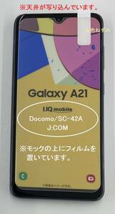 63 送料：140円～ Galaxy A21(SC-42A),J:COM,UQ-mobile用、強化ガラスフィルム！ 