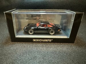 【MINICHAMPS　PORSCHE 911 Turbo (1977)　黒　内装茶　1/43　中古美品】