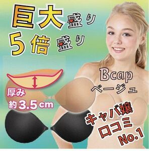 詐欺盛り Bサイズ ベージュ 驚異の3.5㌢ 5倍盛り ヌーブラ 激盛り