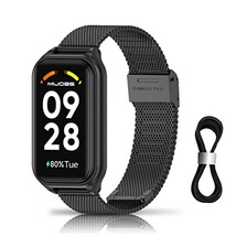 [HeeNia] Xiaomi Redmi Smart Band 2スマートウォッチ対応 ステンレス金属替えベルト/腕時計交換バンド 男女兼用 ブラック 黒 長さ調整可能_画像1