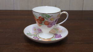 美品☆Ｎｏｒｉｔａｋｅ☆ノリタケ☆カップ＆ソーサー☆Ｂｏｎｅ　ｃｈｉｎａ☆フルーツ柄☆４０４Ｓ４－Ｊ１４２６４