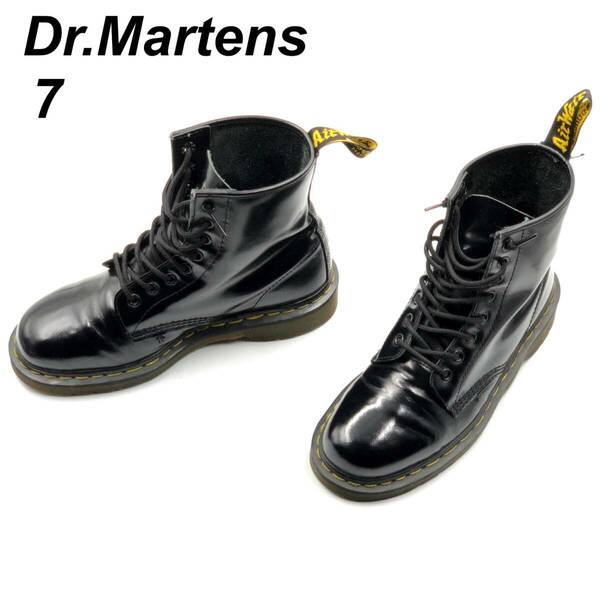 即決 Dr.Martens ドクターマーチン 25cm UK7 10072 メンズ レザーシューズ 8ホールブーツ 黒 ブラック 革靴 皮靴 