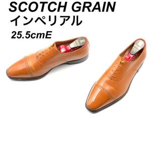 即決 SCOTCH GRAIN スコッチグレイン インペリアル 25.5cmE 948 メンズ レザーシューズ ストレートチップ 茶 ブラウン 革靴 皮靴 ビジネス