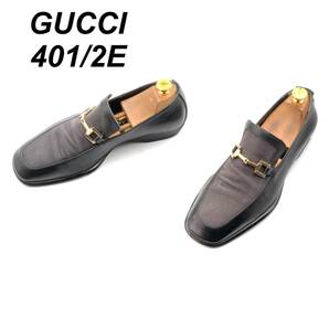 即決 GUCCI グッチ 25.5cm 40.5E 1519 メンズ レザーシューズ ビットローファー 黒 ブラック 革靴 皮靴 ビジネスシューズ