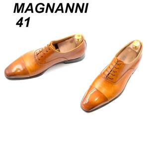 即決 MAGNANNI マグナーニ 26cm 41 9967 メンズ レザーシューズ ストレートチップ 内羽根 茶 ブラウン 革靴 皮靴 ビジネスシューズ