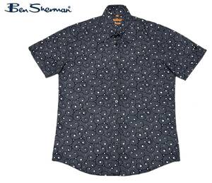 ★Ben Sherman ベンシャーマン VINTAGE ボタンダウン 総柄 半袖シャツ メンズ M