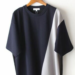 【Lサイズ】新品タケオキクチ THE SHOP TK ブロッキング プルオーバー Tシャツ メンズ 紺×グレー×黒の画像3