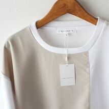 【Mサイズ】新品タケオキクチ THE SHOP TK パネル ブロッキング Tシャツ メンズ 白×ベージュ_画像4