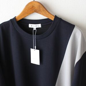 【XLサイズ】新品タケオキクチ THE SHOP TK ブロッキング プルオーバー Tシャツ メンズ 紺×グレー×黒の画像4