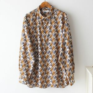 【Lサイズ】新品 タケオキクチ THE SHOP TK プリントデザイン レギュラーカラーシャツ 長袖シャツ