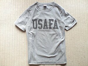 即決 USAFA 染み込み Lサイズ グレー Champion REVERSE WEAVE ヘビーウェイト Tシャツ 米空軍学校