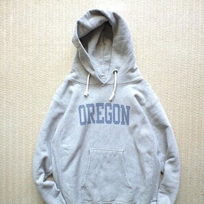 即決 別注品 USA製 赤タグ Mサイズ 12.5oz 肉厚 グレー Champion REVERSE WEAVE プルオーバー パーカー OREGON オレゴンの画像5