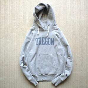 即決 別注品 USA製 赤タグ Mサイズ 12.5oz 肉厚 グレー Champion REVERSE WEAVE プルオーバー パーカー OREGON オレゴン