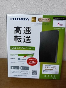 ( new goods unopened )IODATA portable hard disk 4TB black [HDPH-UT4DKR] portable hard disk 