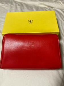 　☆CUOIO schedoni modena ferrari /スケドーニ/フェラーリ　クラッチバッグ/ポーチ/セカンドバッグ　レッド　箱付き　（送料無料）