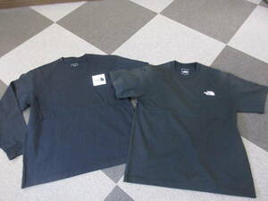 THE NORTH FACE Tシャツ 2枚セット M 黒 NUPTSE TEE Square Logo 半袖 長袖 NT82136 NT32237 ノースフェイス アウトドア まとめ