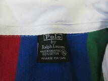 90s Ralph Lauren ラガーシャツ XL マルチストライプ ラルフローレン Polo RL 長袖 ポロシャツ ヴィンテージ オールド_画像3