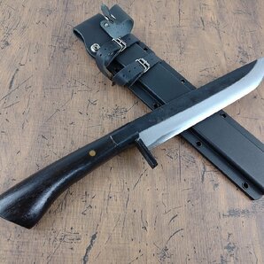 ※○S301/RED ORCA レッドオルカ 上村剣鉈 8寸 240mm 樫木柄 黒打割込白入 カイデックスシース/1円～の画像1