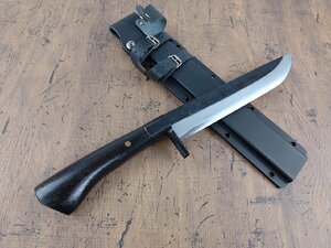 ※○S301/RED ORCA レッドオルカ 上村剣鉈 8寸 240mm 樫木柄 黒打割込白入 カイデックスシース/1円～