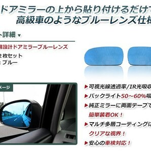 眩しさカット 広角◎ブルーレンズ サイドドアミラー 日産 シルビア S13/KS13/PS13/KPS13/S13改 防眩 ワイドな視界 鏡本体の画像2