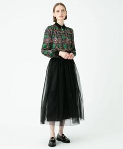 LOULOU WILLOUGHBY チュールギャザースカート S BLACK ルルウィルビー 高島屋購入品