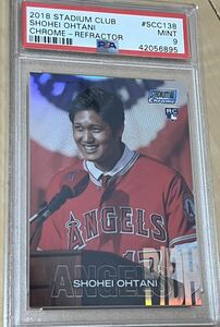 Topps PSA9 大谷翔平 stadium club chrome refractor 2018年　ルーキーカード