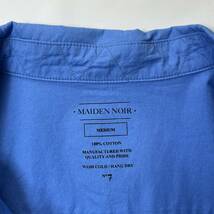 新品 MAIDEN NOIR メイデンノアール Mサイズ DYED FIELD SHIRT 裾ドローコード 長袖 シャツ ブルー タグ付き_画像4