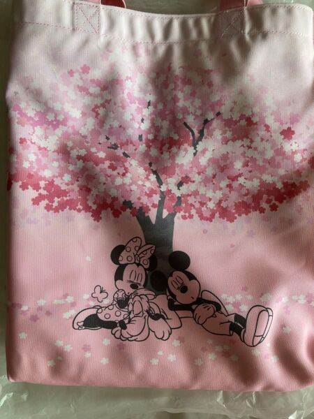 ディズニーリゾート 桜 リバーシブル トートバッグ ピンク 白 ミッキー ミニー プルート