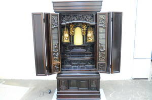  ebony family Buddhist altar large used soul pulling out ending length 174cm width 82cm depth 75.5cm sendai city .. direct receipt limitation (pick up) 