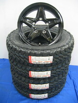 ジムニー用 ナンカン ゴツゴツ タイヤ FT-9 185/85R16 185/85-16 ＆ アルミホイール ブラック 新品 4本 セット JB23 JB64 JA11 JA22_画像1