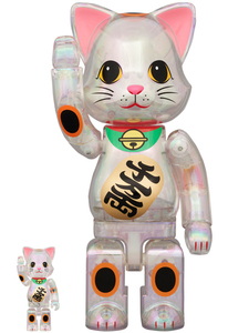 NY@BRICK 招き猫 千両箱 透明メッキ 100% 400％ ニャーブリック BE@RBRICK ベアブリック メディコムトイ ソラマチ MEDICOM TOY