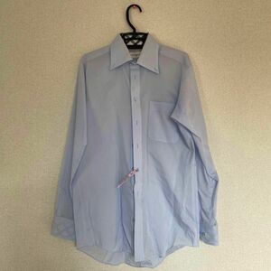 カッターシャツ メンズ 水色 ストライプ サイズ39-86長袖 長袖シャツ