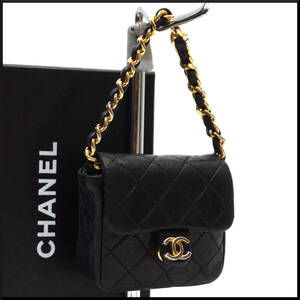 1円 CHANEL シャネル マトラッセ ミニ チェーン ショルダー バッグ チャーム ラムスキン レザー ココマーク ゴールド 金具 化粧箱 付き