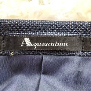 Aquascutum アクアスキュータム テーラードジャケット L ネイビー系 チェック柄 シルク50％混 大き目のサイズの画像7