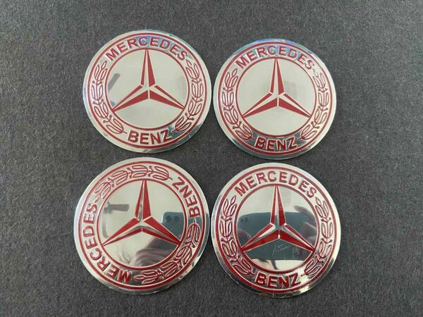 メルセデス・ベンツ BENZ ホイール センターキャップシール 56.5ｍｍ 4枚セット アルミ製 カーステッカー 自動車 ●412番