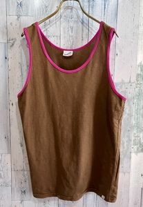 peyote tea Brown × pink Lynn ga- tank top L