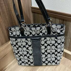 COACH コーチ シグネチャー トートバッグ ハンドバッグ ショルダーバッグ レディース ブランド ファッション キャンバス ブラック系 