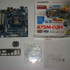 GIGABYTE B75M-D3H i3 2100 DDR3 PC3-12800 8GB2枚16GB 付属品欠品有 電源 CPUクーラー付 動作確認 ジャンク 送料無料の画像8