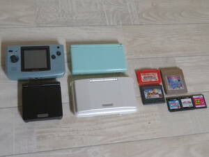 美品 任天堂 ゲームボーイ GAME BOY AGS-001×1台/SNK NEOGEO POCKET COLOR×1台/DS NTR-001×1台/DS Lite USG-001×1台 計4台 ソフト×6本