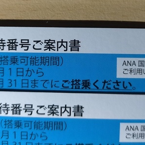 ANA株主優待券2枚セット 有効期間2024年5月31日迄 番号通知のみの画像1