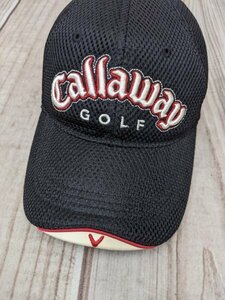 18．状態良好 キャロウェイ Callaway デカロゴ TOUR メッシュ キャップ 帽子 ゴルフウェア 最大約61.5㎝ 黒白赤x210