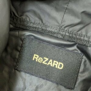 19．ReZARD ドローコード 金ロゴ プリント ダブルジップ ナイロン ジャケット ジャンパー ブルゾン パーカー リザード メンズS 黒x306の画像4