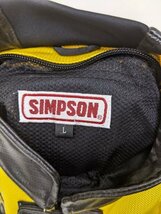 8．SIMPSON デカロゴ 星条旗 半袖 レーシング ジャケット ライダース バイカー ブルゾン Y2K バイク シンプソン メンズL 黒黄y408_画像8
