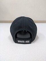 20．ホワイトソックス ナイキ ロゴ ベースボール キャップ 帽子 MLB 野球 WHITE SOX Y2K ストリート 最大約59㎝ 黒白x405_画像5